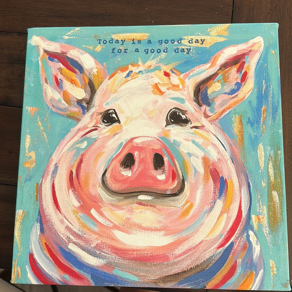 Glory Haus painted pig canvas